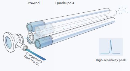 Газовый хроматомасс-спектрометр GCMS-QP2050: Квадрупольные стержни с «предфильтрами»